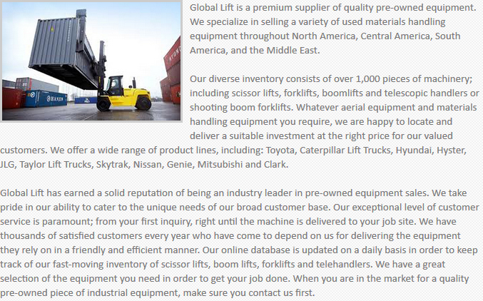 Global Lift Equipment Daly City